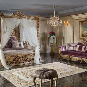 Luxury Royal Desgine Purple Texture Bedset