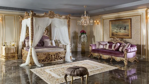 Luxury Royal Desgine Purple Texture Bedset