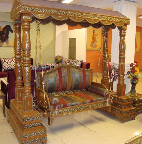 Chinioti Hand Carved Teak Wood Swing