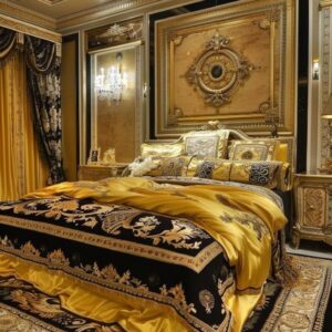 Chinioti Furniture Versace Bedroom Interior Design Bed-Set