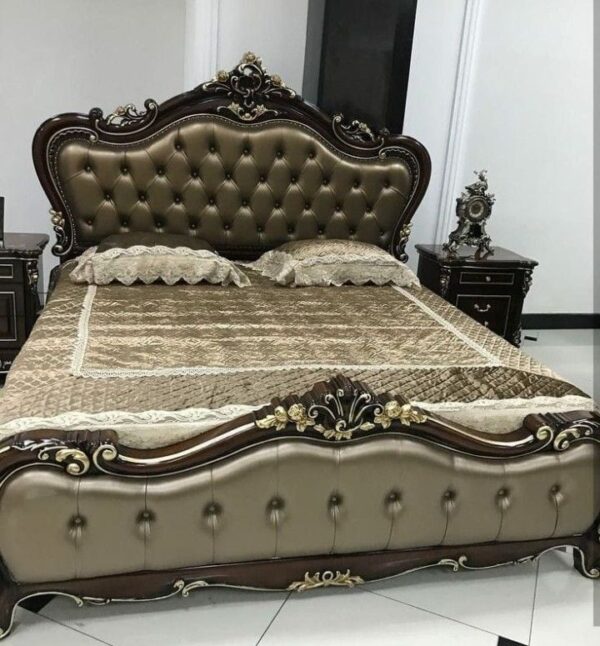 Chinioti Furniture Blackish Wood Bed-Set
