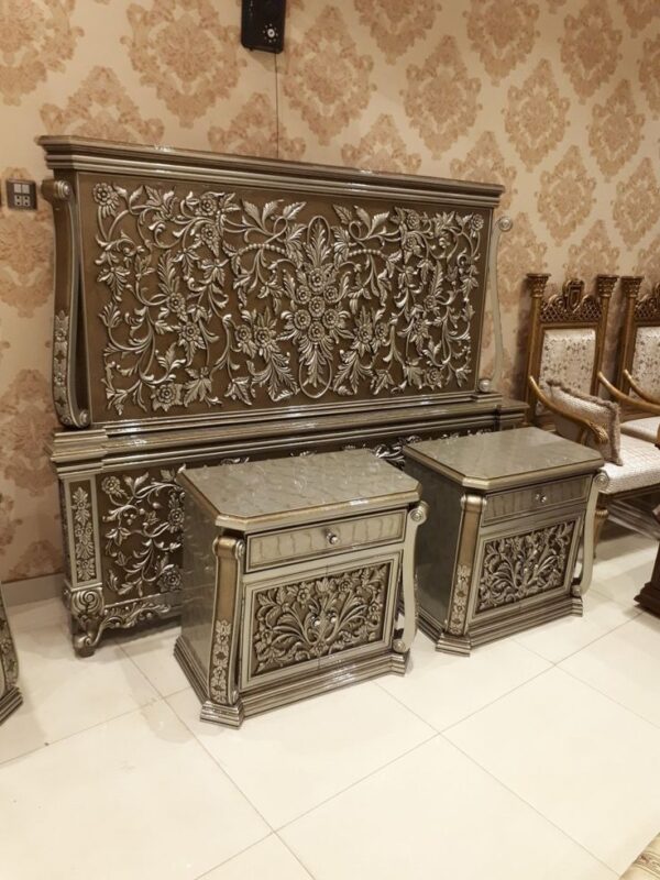 Flower Design Carving Bed Set - Image 2