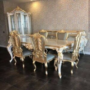 Back leaf Carving Dining Chairs