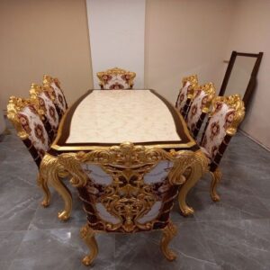 Golden Dining Chairs Table